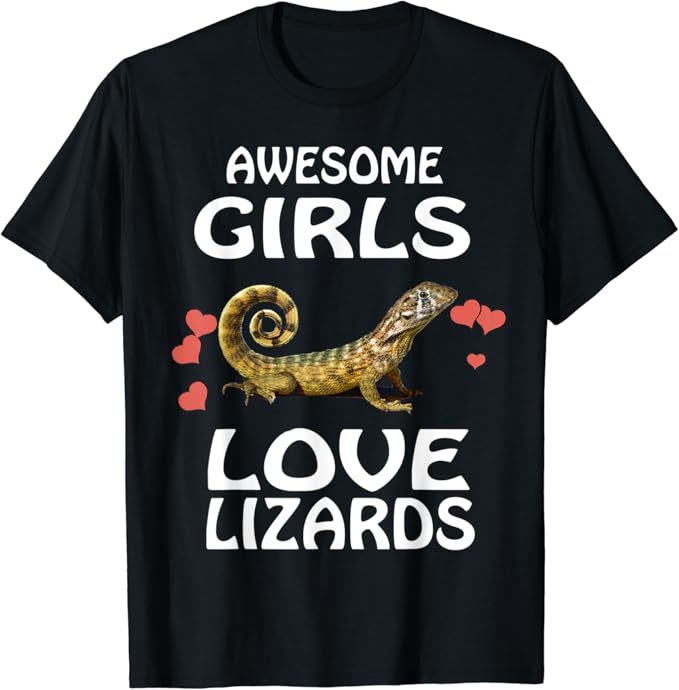 Awesome Girls Love Lizards Reptile TShirt Amazon.co.uk Clothing